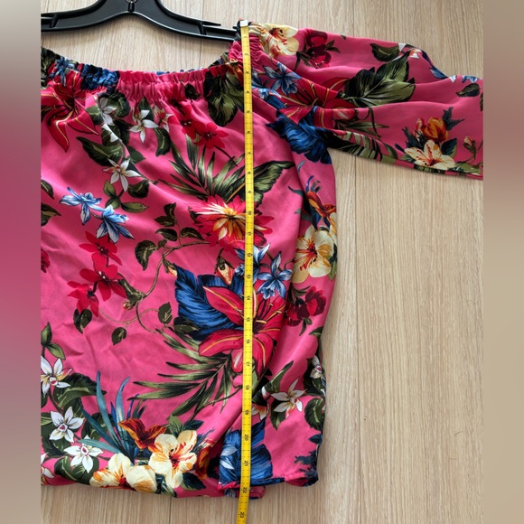 F&F Floral Off-Shoulder Blouse, Pink, Size 8. - Picture 9 of 10